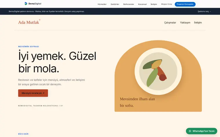 Restoran & kafe için hazırlanmış şablon demosu
