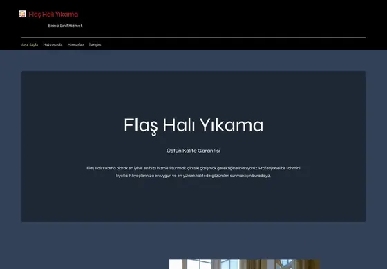 Flaş Halı Yıkama web sitesi ekran görüntüsü